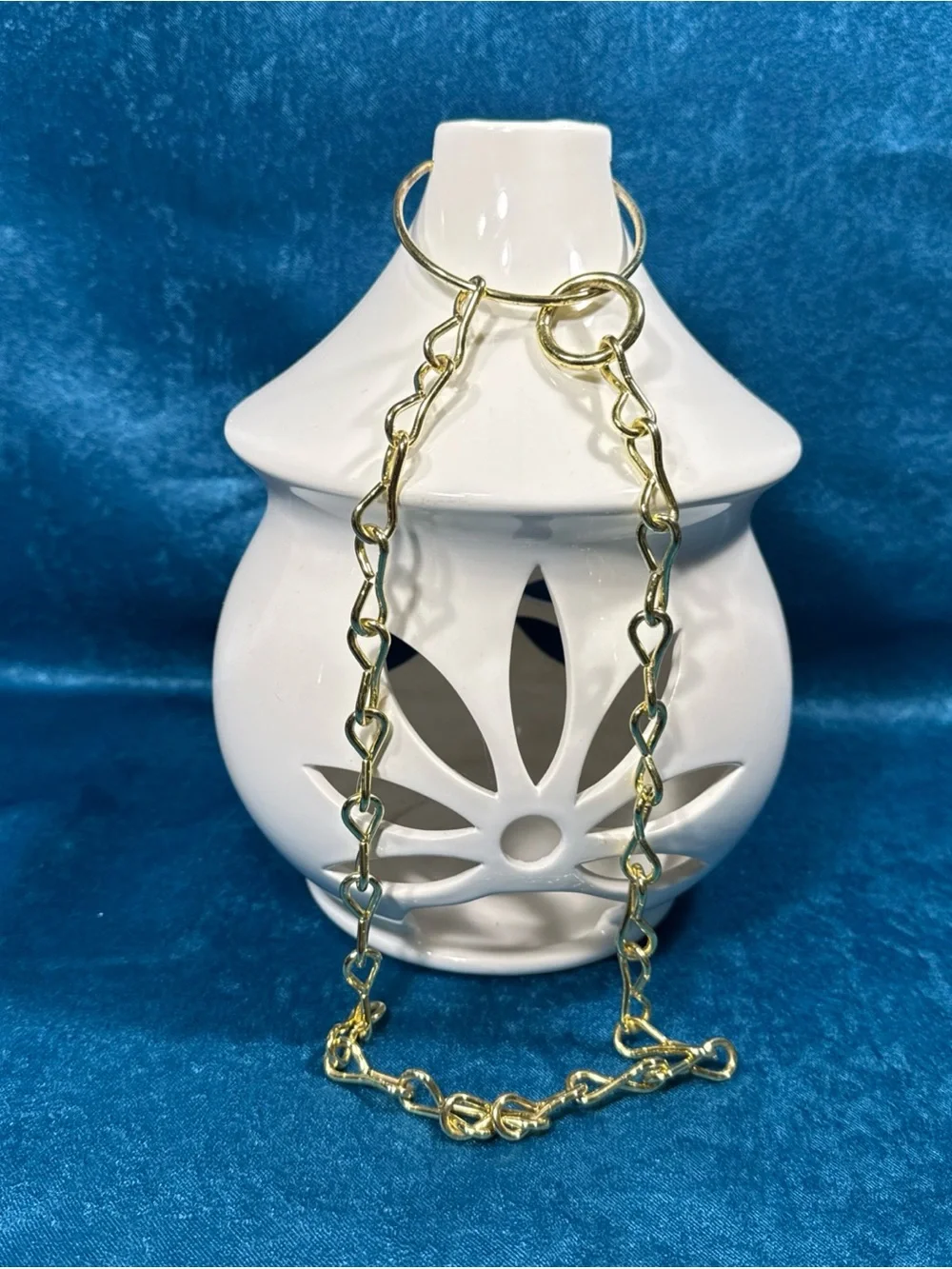 PartyLite Hanging or Tabletop Candle Holder Floral Cutout SONATA **FLAWED** - Picture 3 of 8